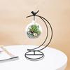 Moin Moin Hanging Stand, Iron, Moon Shape, Bird, Small Bird, Black Iron, Terrarium Hanger, Hanging Hook, Interior Decor  Height 35cm, Base Width 15cm