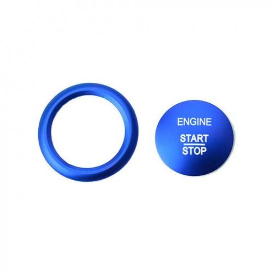 For Mercedes-Benz GLC 2016- Aluminum Blue One-Button Start Switch Cover Trim