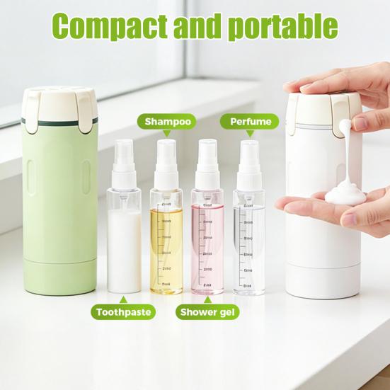 1/2 Set 120ML 4'ü 1 Arada Seyahat Şişesi Sızdırmaz Yeniden Kullanılabilir Losyon Saç Kremi Krem Şampuan Dağıtıcısı Taşınabilir Doldurulabilir Boş Tuvalet Malzemeleri Kabı