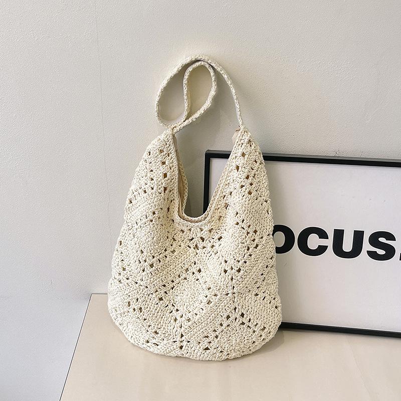 Pastoral Fresh Casual Woven Bag Women's Summer New Large-capacity Versatile Shoulder Armpit Bag
