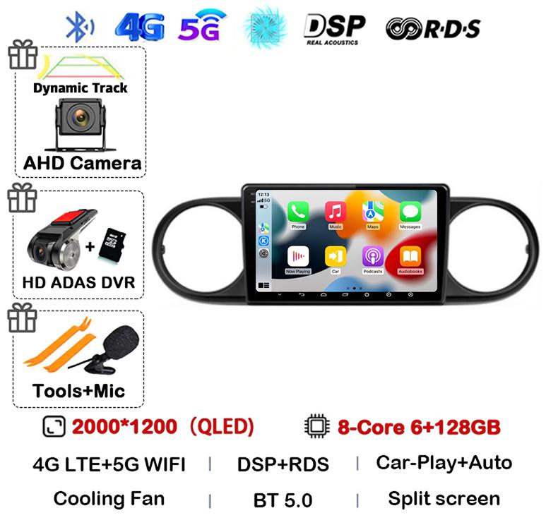 Android 14 Carplay Auto For Toyota Corolla Rumion Tacoma Car Radio Multimedia Navigation GPS BT Video Player Stereo Autoradio 4G