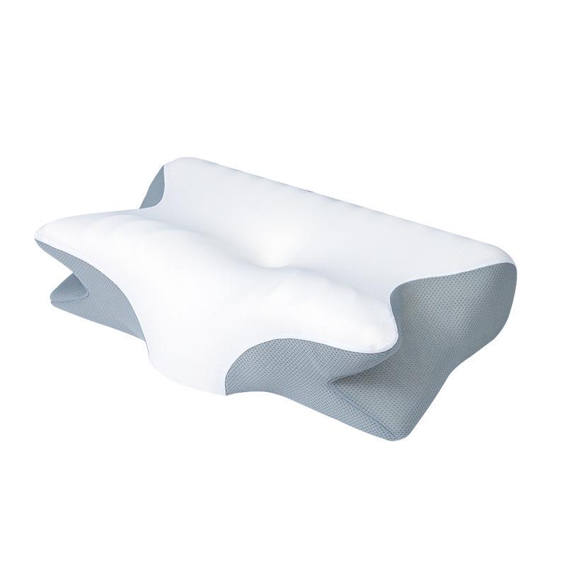 Cooling Memory Foam Neck Pillow with Ice Silk Cover for Multi-Position Sleep