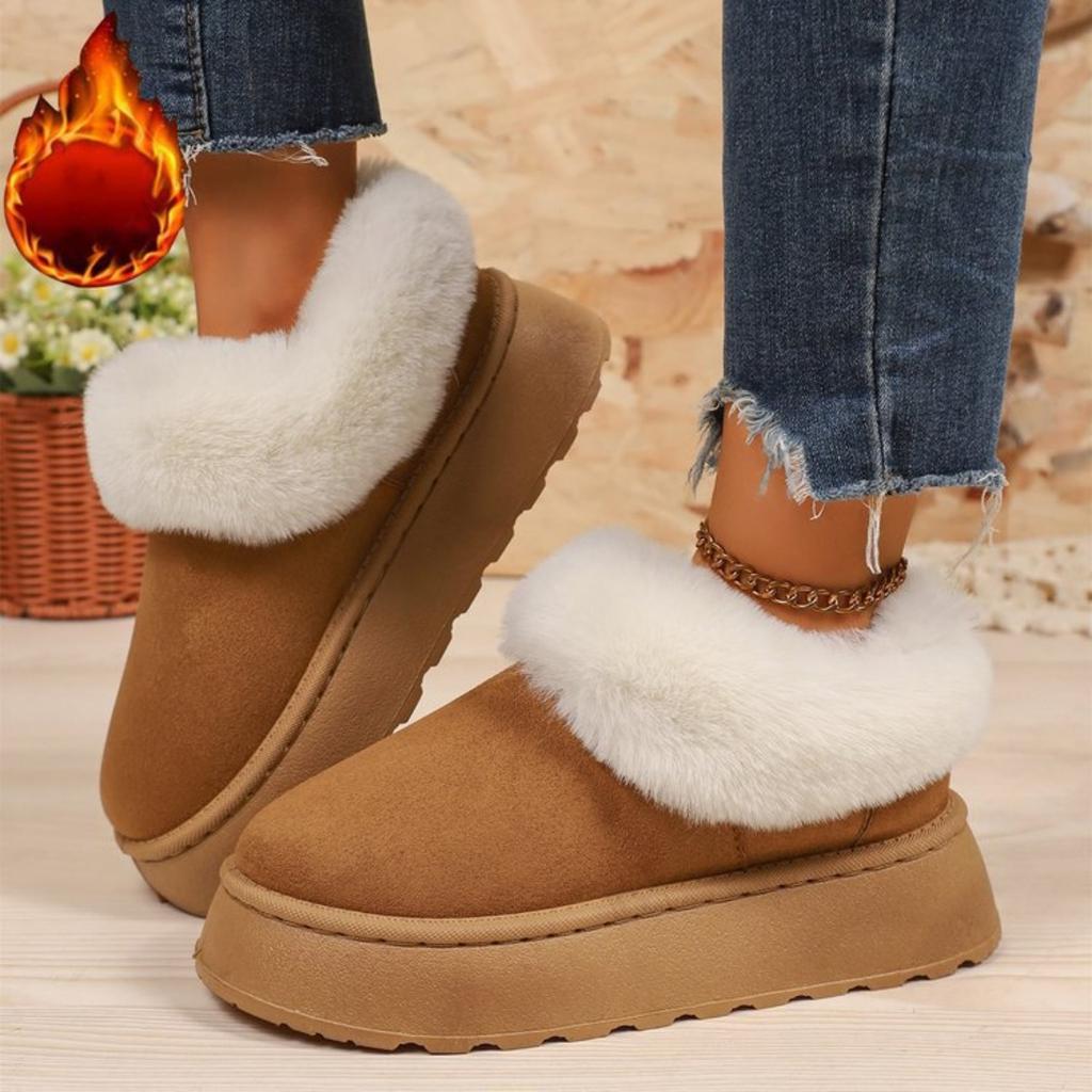 Classic, Fashionable, Warm, Non Slip, Plush Edged Women's Home Shoes, Indoor Slippers, and Ankle Boots