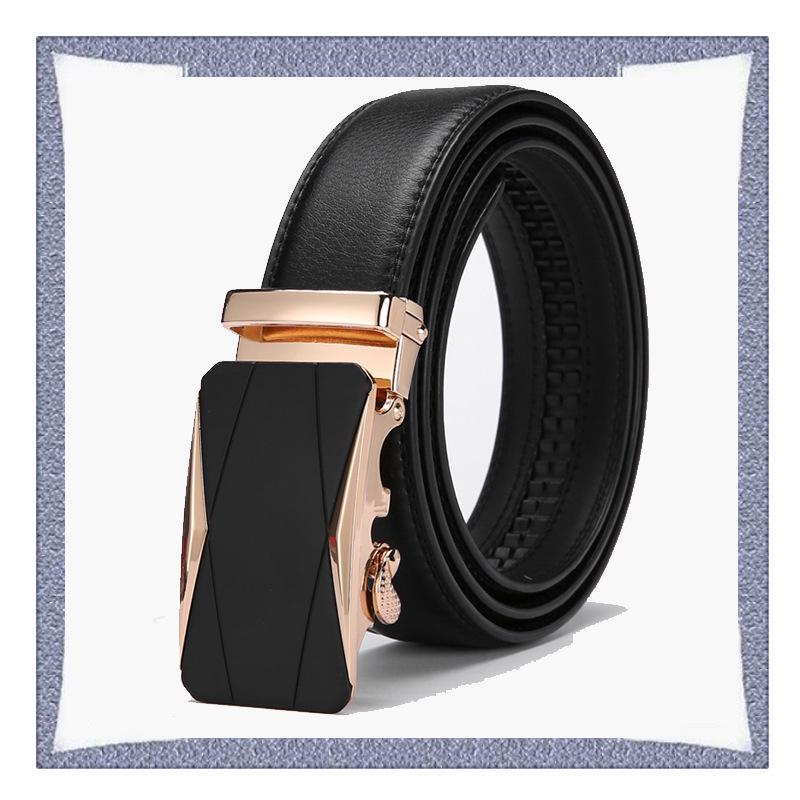 

Men s Automatic Buckle Leather Belt - Trendy Korean Style Casual Waistband 115 cm
