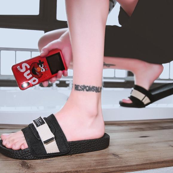 Popcorn Slippers, Men's Summer Outdoor Trendy Fashion, Men's Sandals, Velcro, EVA Soft Sole, Straight Drag