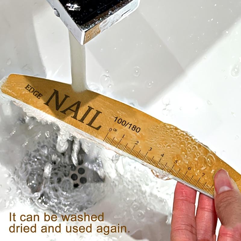 2/3/4 Pcs Washable Sponge Nail Files with Scale, Double Sided 80/80, 100/180, 180/240 Models for Nail Shaping and Polishing
