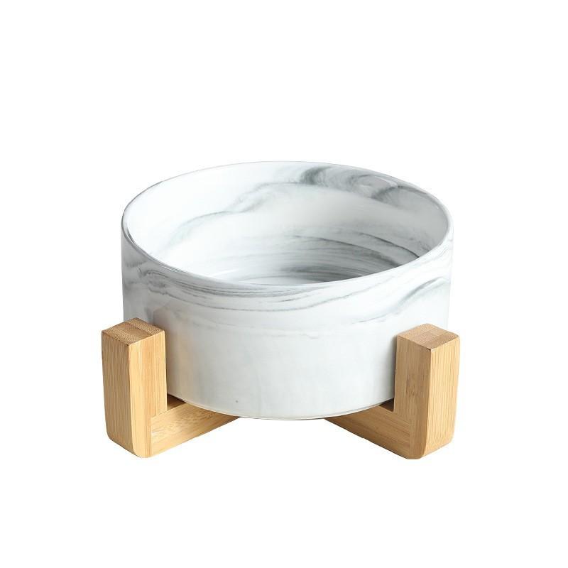 Ceramic Bowl Cat Dog Bowl Cat Food Bowl Cat Bowl Drinking Water Bowl Double Bowl Protection Cervical Spine Bowl Black Pet Bowl