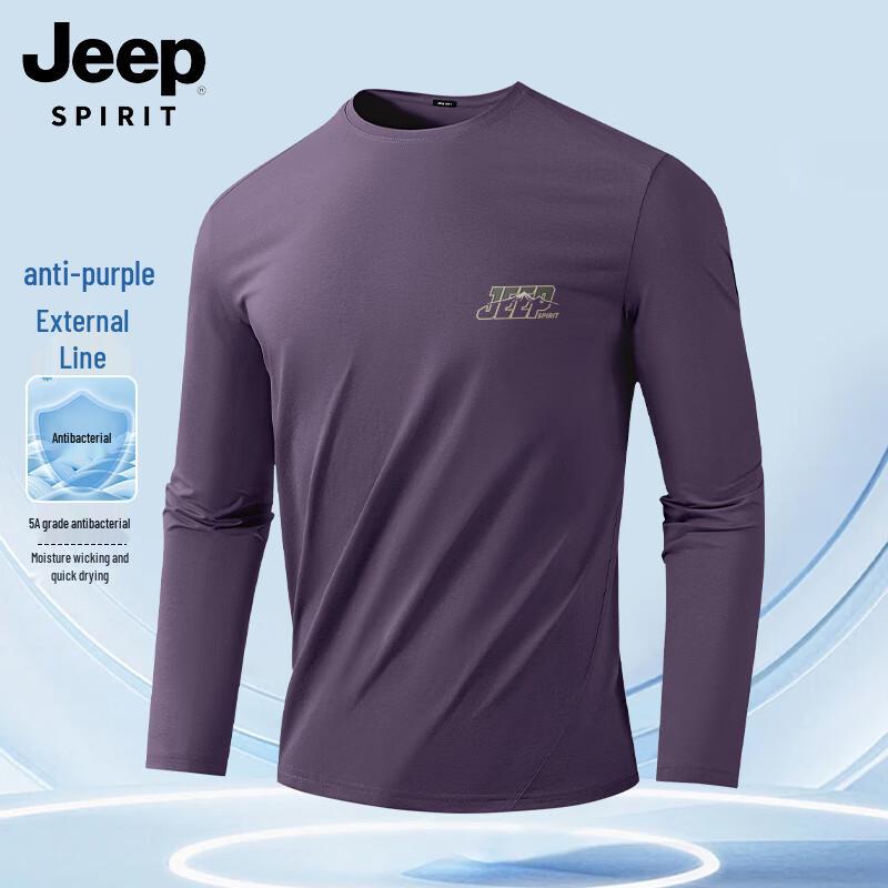 JEEP SPIRIT Men s Antibacterial Quick-Dry Sun Protection Long Sleeve T-Shirt 3XL