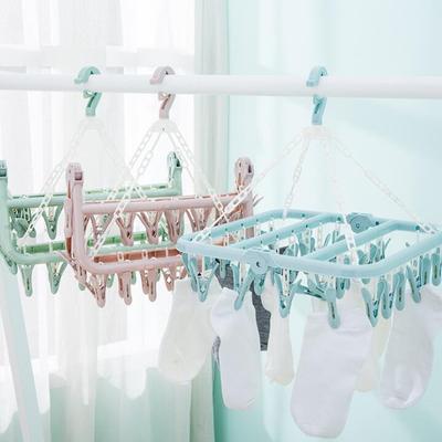 Zusammenklappbarer Wäscheständer Unterwäsche Socken Klammer Multifunktionaler Wäscheklammerständer Kunststoff Kleiderbügel zum Trocknen Handtuch Wäscheklammern