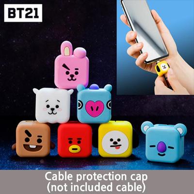 BTS BT21 Officiële {IPhone 8-pin/Galaxy Type-C/USB-C}Kabelbeschermkap Kabelhouder