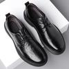 Fashion Men's Business Formal Platform Lace-up Commuter Shoes British Suit Groom's Wedding Shoes Spring Autumn Leather Loafers Man