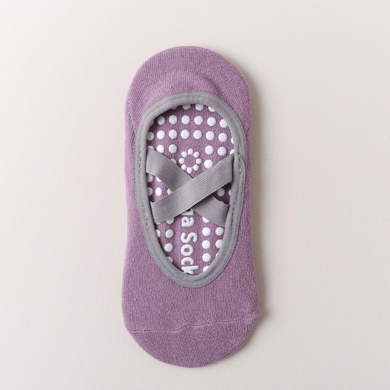 Women's Non-Slip Silicone Yoga Socks with Cross Straps - Ideal for Summer Indoor Fitness & Pilates