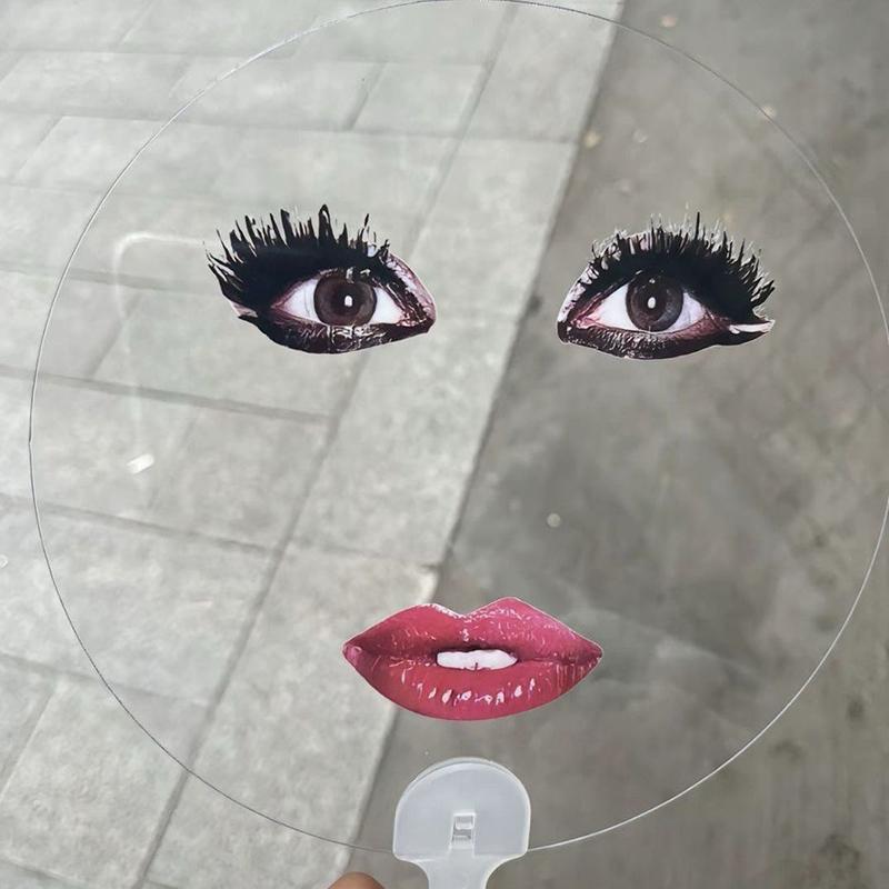 Hand Fans Round Graffiti Performance Blank Diy Handicrafts Supplies Transparent Pvc Painting Fans Performance Fan