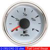 8 Color Light 2"52MM Fuel Level Gauge Waterproof for Marine Boat Yacht Car Oil Tank Meter 0-190ohm,240-33ohm,0-180ohm,240-30ohm