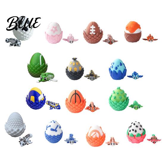 Stress Relief Dragon Flexible Sports Ball And Egg Articulated Fidget Toy 3D Egg Toy Printed with Winged Inside Desk Bendable Figure