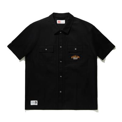 Li Ning Button Soft Letter Comfortable Breathable Versatile Short Sleeve Shirt Men Shirts ASHU089-2