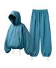 [Set] String Oversized Hoodie + Single-Pleat Wide Pants - Peacock Green