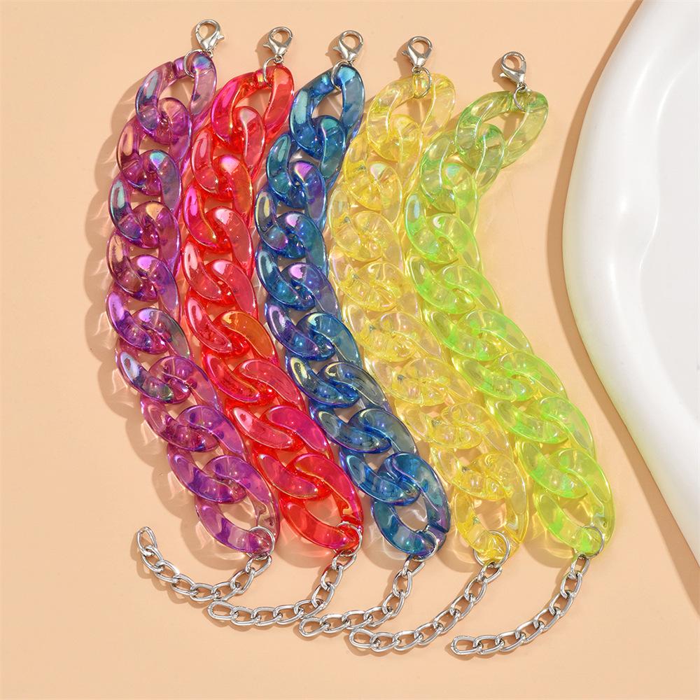 

2024 Прозрачный акриловый брелок-браслет с макаронами красный