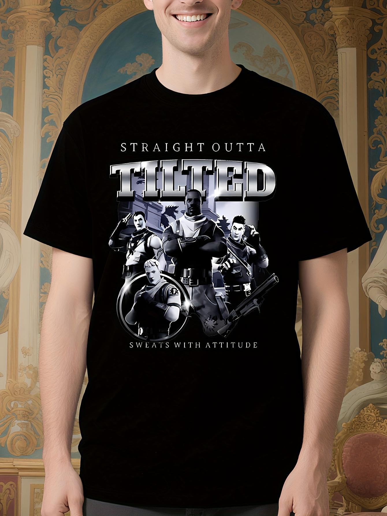 Black Graphic Tshirt - Straight Outta Tilted Sweats with ... S
