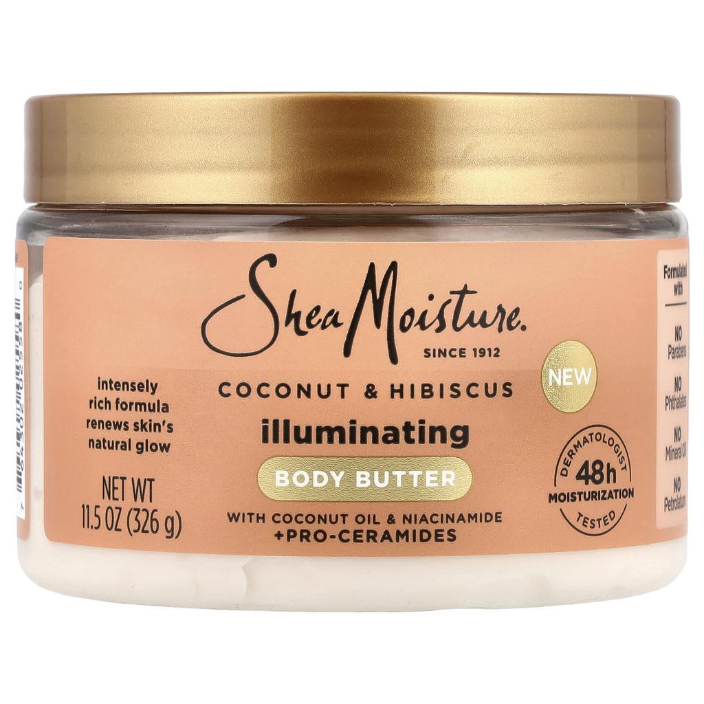 SheaMoisture Illuminating Body Butter, Coconut & Hibiscus, 11.5 Oz (326 G)