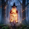 Süßes oder Saures Partyzubehör Hängender Schwinggeist Halloween-Dekoration, Gruselige Leuchtende Große Schwingende Herbst Festliche Hof-Requisite mit Blutigem Stoff