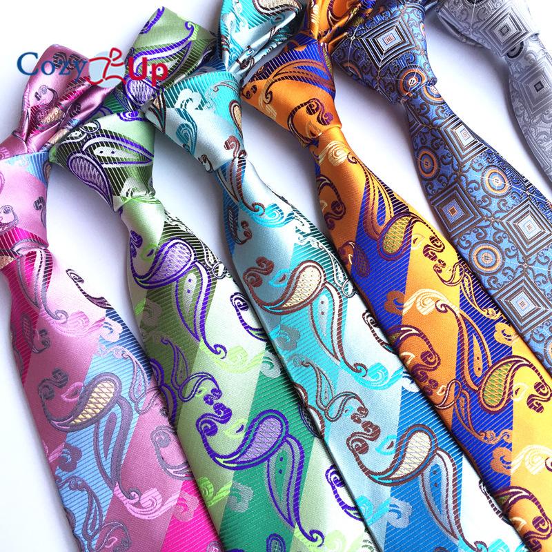 3.15" Fashion Striped PaisleyTie Men Flower Necktie for Wedding