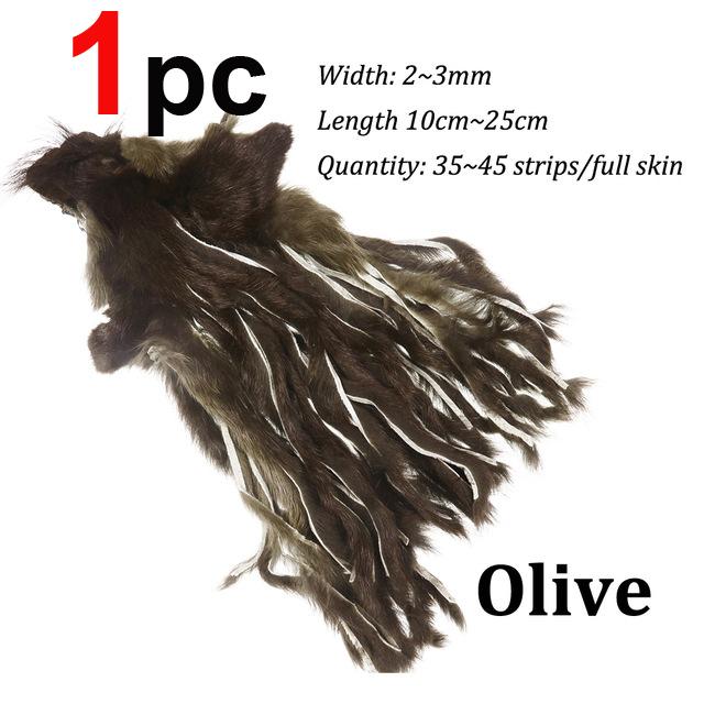 Bimoo Full Pine Eichhörnchen-Zonker-Hautstreifen für Matukas Zonkers Streamer Leeche Soft Strips 3 mm Dubbing Fur Fliegenbindematerialien