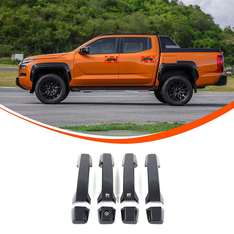 ABS Carbon Fibre For Mitsubishi Triton L200  2024 Interior Accessories Window Switch Steering wheel Gear Shift Panel cover