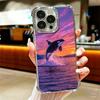 Orca Ocean Pattern Soft Phone Case For iPhone 15 16 17 Air 14 Pro Max 16E Plus 13 12 Mini Plating Anti-Fall Fundas
