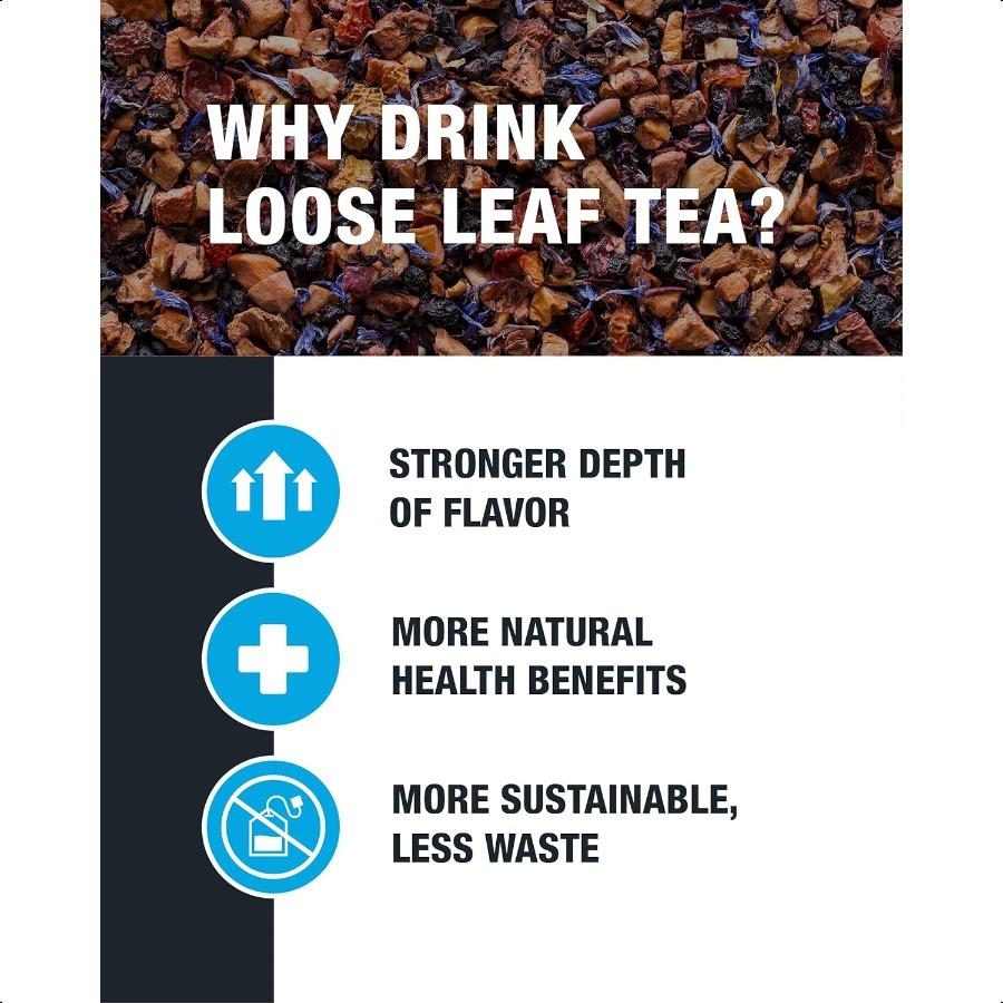 Tiesta Tea Blueberry Wild Child Loose Leaf Blueberry Hibiscus Herbal Tea Premium nCaffeinated Blend Make Hot or Iced Brews Up T