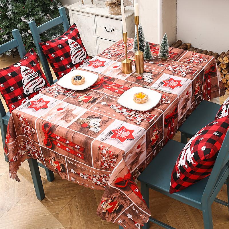 Christmas Printed Tablecloth Rectangle Dining Table Tablecloth Xmas Decorations Party Decoration