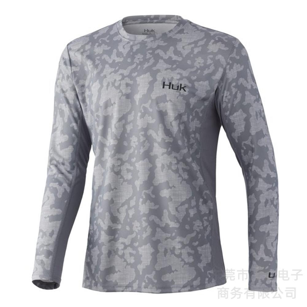 HUK fishing suit quick-drying long-sleeved summer outdoor sunscreen suit sportswear Luya fishing shirt breathable T-shirt men