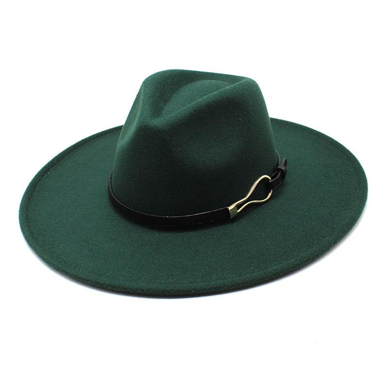 Big Eaves Peach Heart Bump Top Woolen Metal Buckle Top Hat Men'S And Women'S Jazz Hat British Felt Hat