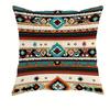 Bohemian-Style Geometric Pattern Pillow Cover: Exotic Tribal Motifs in Vivid Colors, sofa cushion cover, room decoration