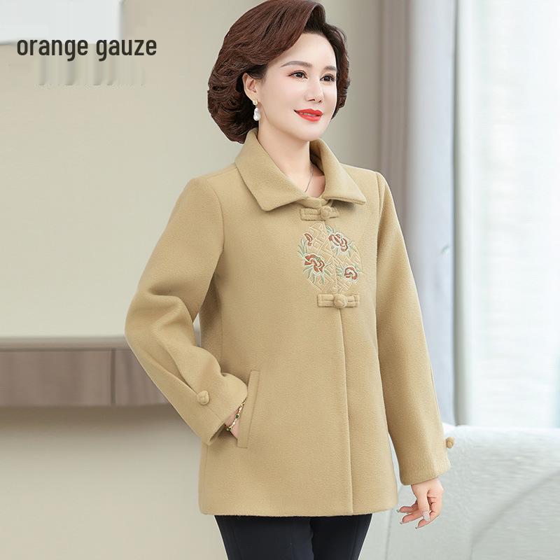 Mom's New Woolen Coat for Middle-Aged Women: Stylish Chinese Autumn/Winter Fashion