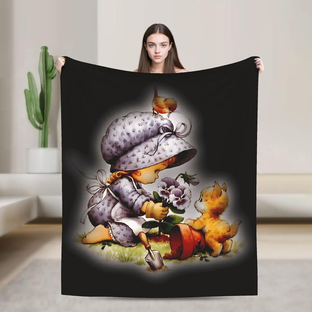 Warm Soft Blankets Picnic Sarah Kay Throw Blanket  Flannel Bedspread For Bedroom Novelty Sofa Bed Cover