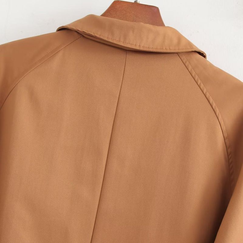 Kaslead New Arrival Women's Fashion Style Stylish Simple and Versatile Plaid Lining Trench Coat Outwear