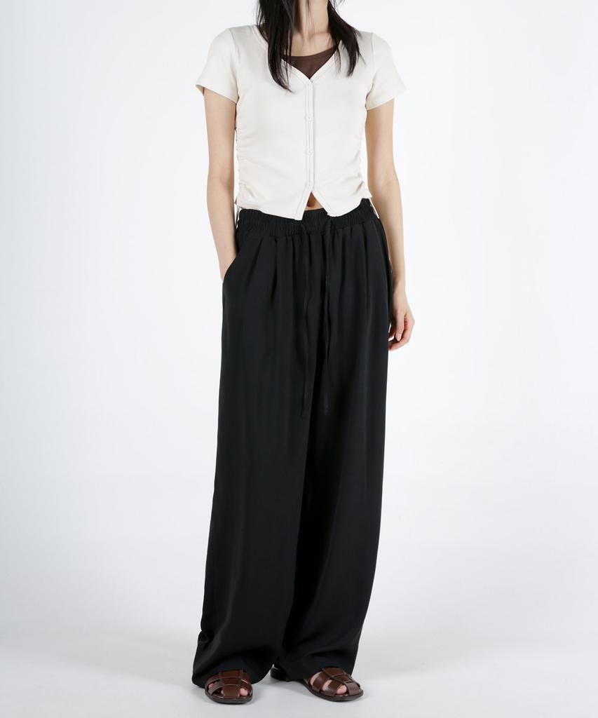 UMM Women'S Cool Touch Double-Pleated Wide Elastic Waist Pants 4 Colors