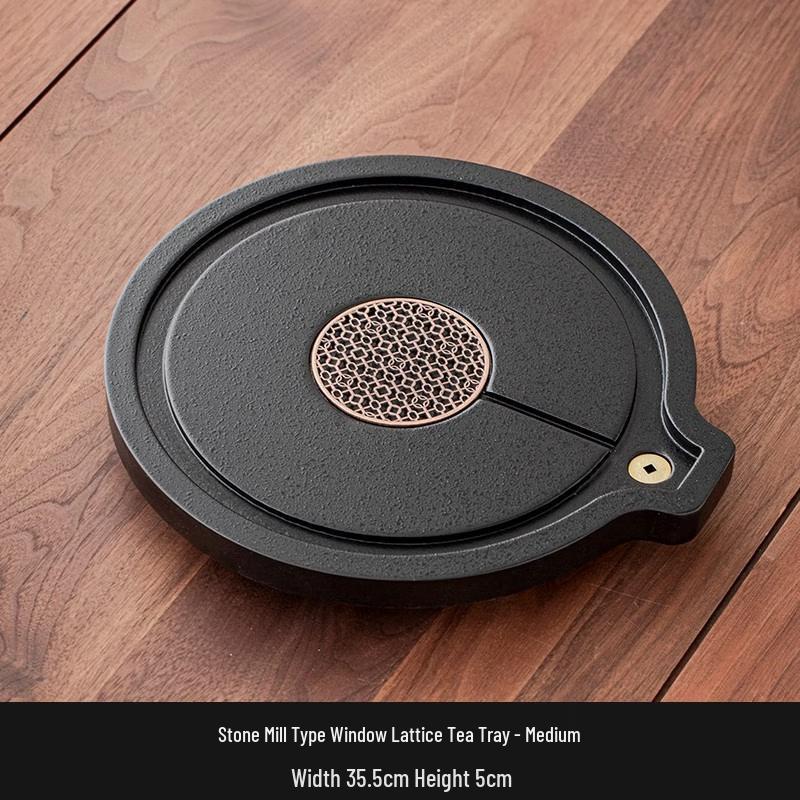 Chaxun Fortune Round Graphite Tea Tray