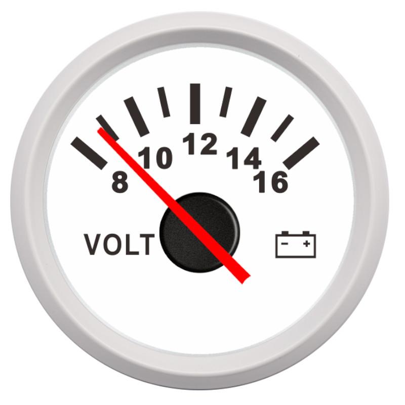 Voltmetru de 52 mm, 8-16 volți, afișaj LCD, voltmetru, potrivit pentru mașină mobilă, motocicletă, cu lumină de fundal roșie, 12 V