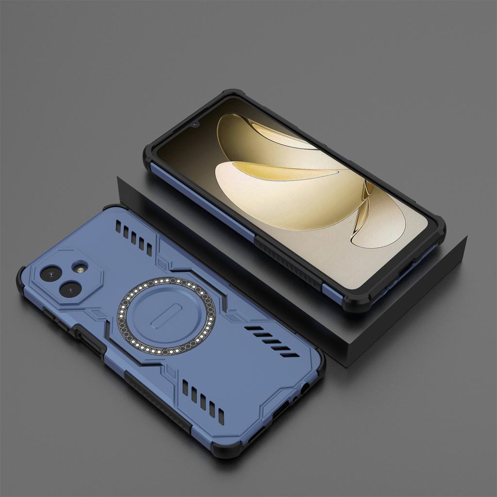 For Samsung Galaxy A07 4G Magnetic Case Butterfly Armor Hollow Heat Dissipation PC+TPU Phone Cover