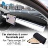 Suede Dashboard Cover Pad For Tesla Model 3 Model Y 2017- Sunshade Anti-UV Dash Mat Sun-shading Non-slip