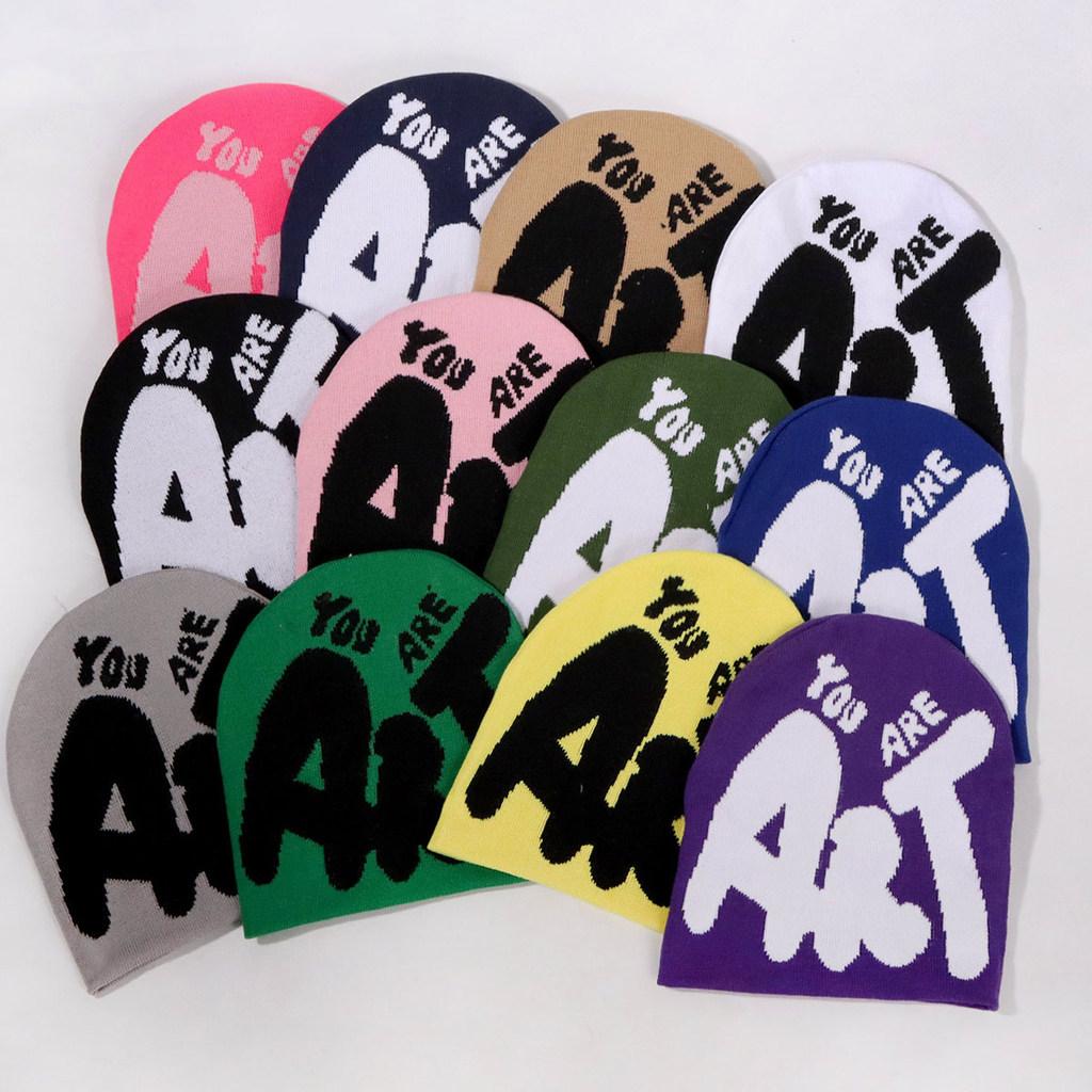 Минималистичная вязаная шапка с алфавитным дизайном для мужчин и женщин, зимний аксессуар, мода