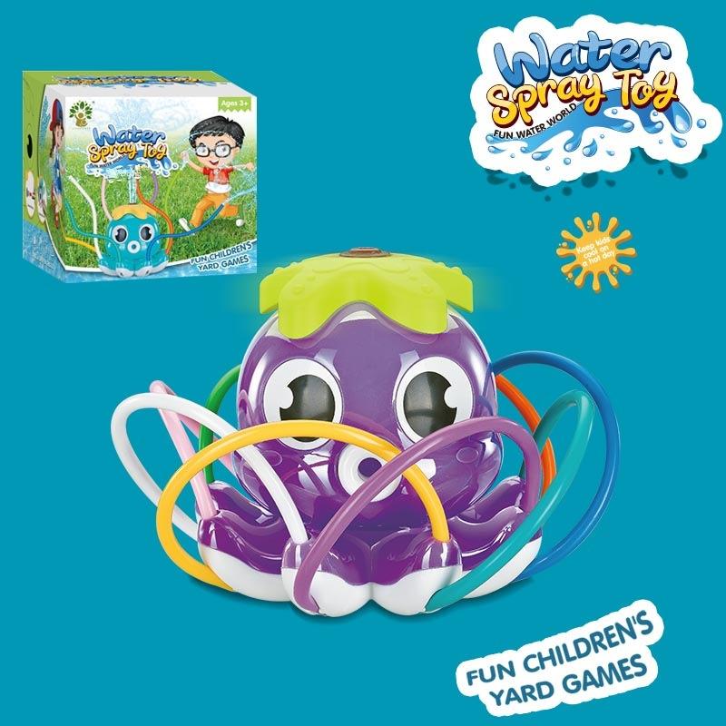 New Amazon Outdoor Spray Octopus Automatic Rotation Octopus Children Play Water Bath Toy
