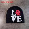 Paw Letter Dog Pattern Neutral Casual Warm Knitted Hat For Fall And Winter