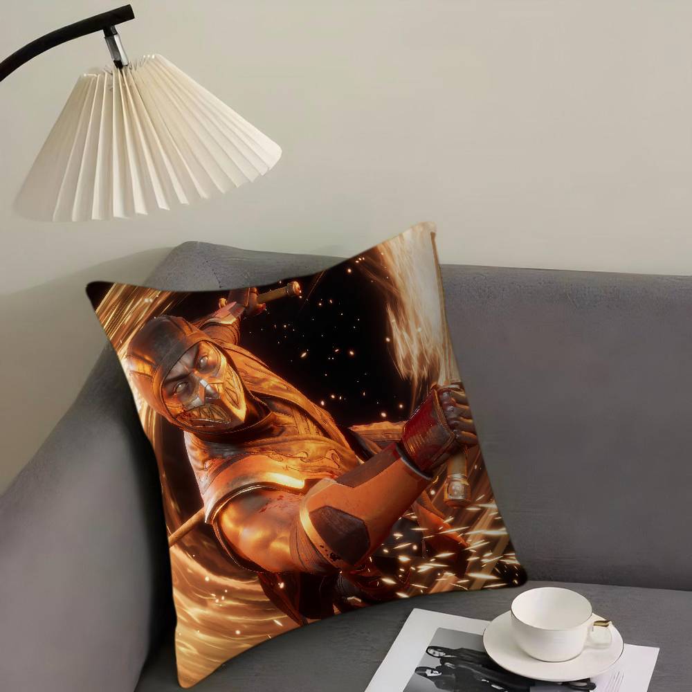 

S-SCORPION M-Mortal Kombat Дизайн Наволочки Подушка Чехол Декор Праздничный Декор 16x16Inch