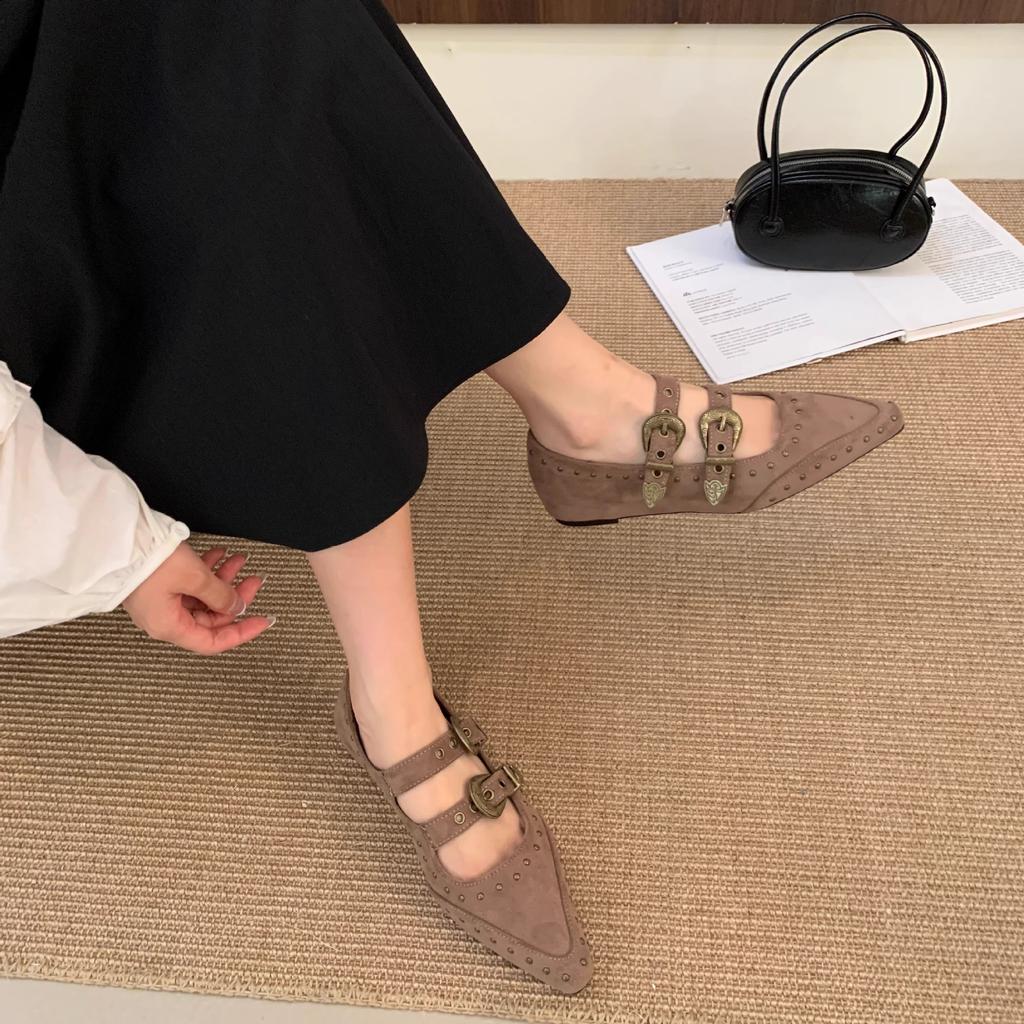 Main Push Korean Version of Fashion Versatile Temperament 2025 Autumn New Daily Women's Shoes Retro Pointed Single Shoes Mary Jane Shoes