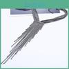 Fashionable Rhinestone Decorative Long Tassel Design Women Necklace Metal
