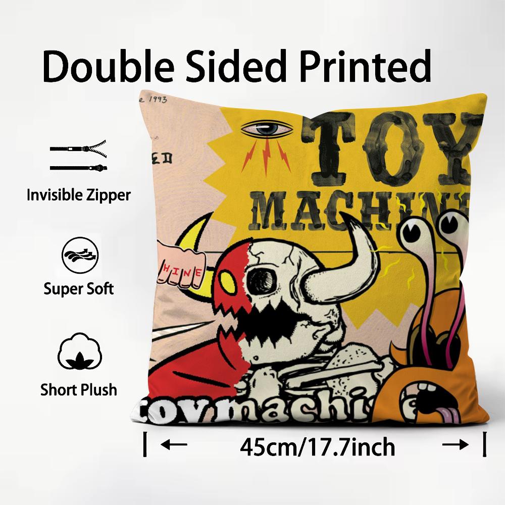 Brand T-Toy MachineS Skate Cushion Cover Comfortable Reversible Pillow Cover Ideal for Car Sofa Bedroom & Beyond