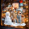 Christmas, Christmas Reindeer, Snowman, Fully Transparent, Double-sided Visible Glass, Home Decoration Stickers